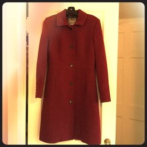 J Crew Lady Coat, burgundy, w/Thinsulate, Size 4,